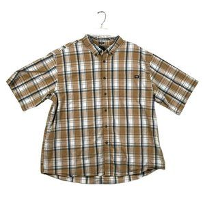 Dickies Button Up Short Sleeve Plaid Button Down Shirt Size 2XL